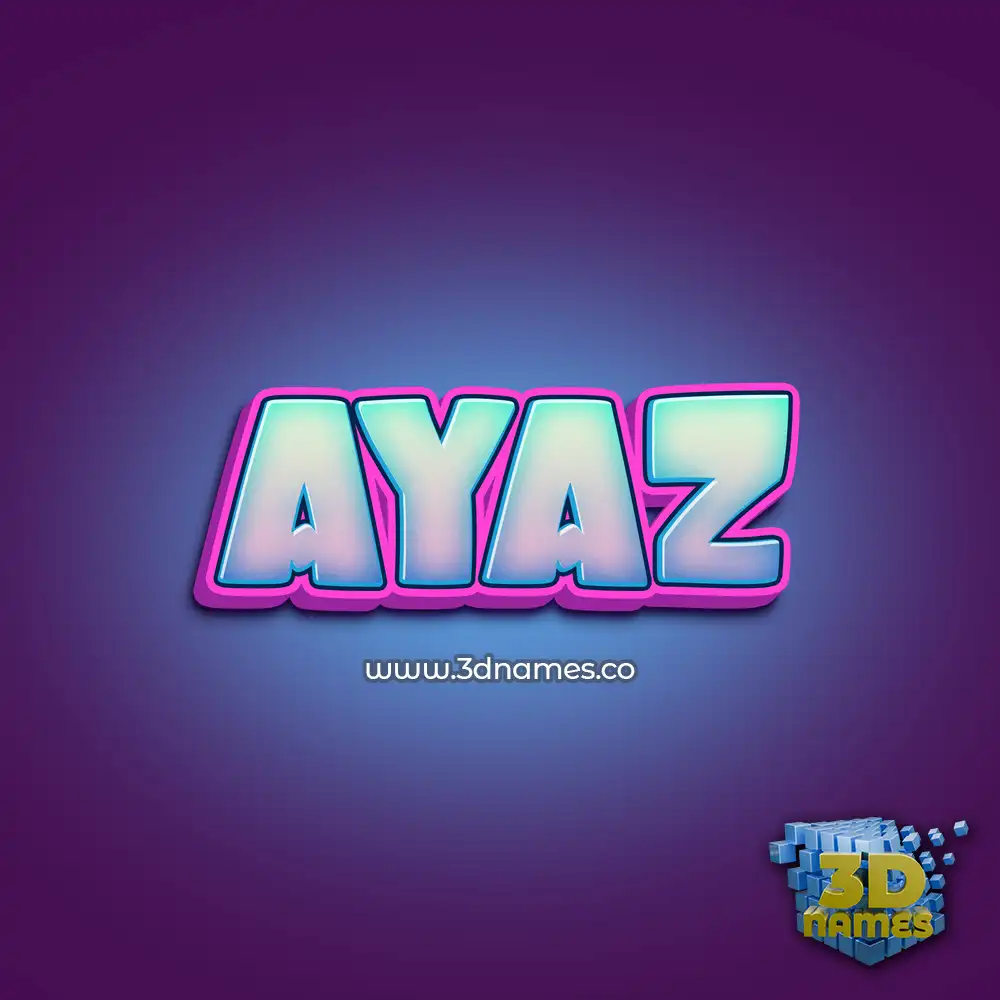ayaz in Phat Purple style - 3D name wallpaper