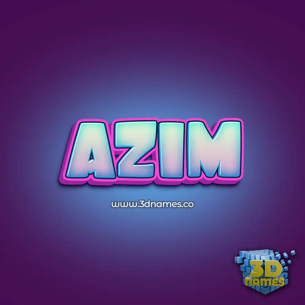 azim in Phat Purple style - 3D name wallpaper