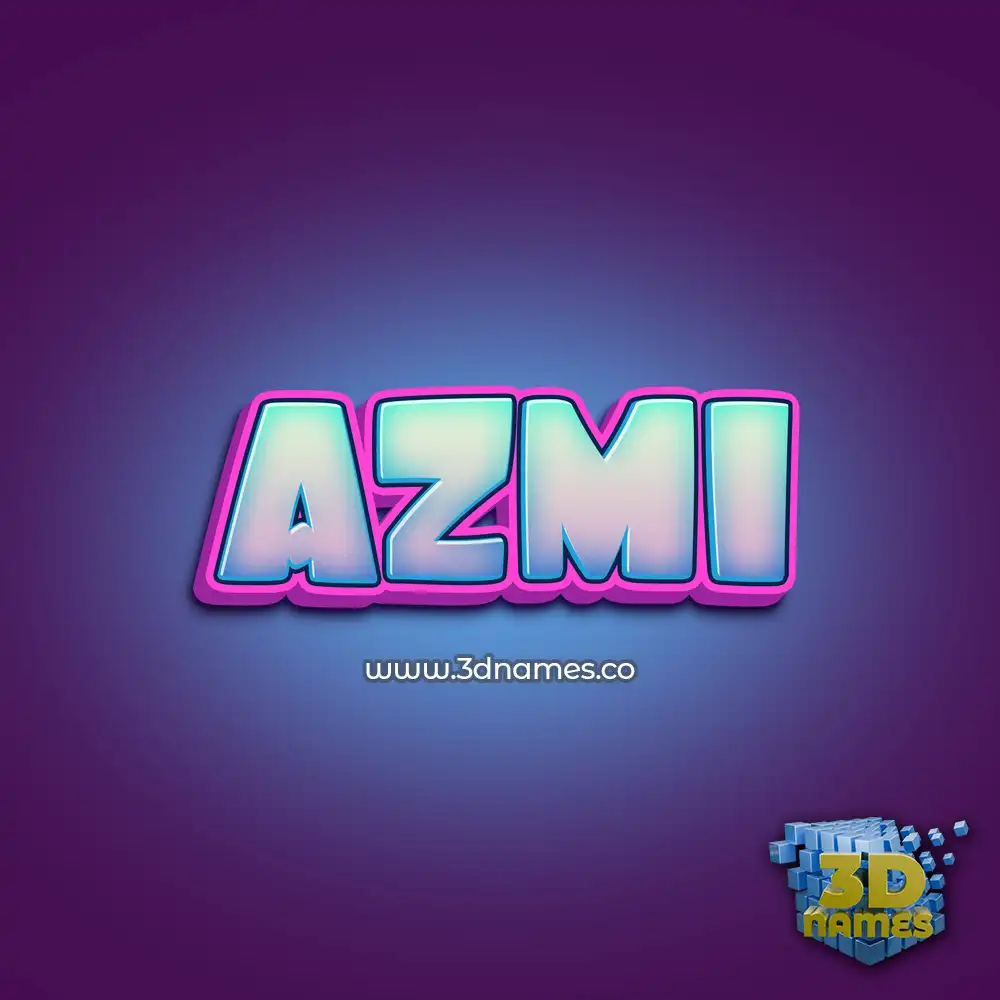azmi in Phat Purple style - 3D name wallpaper