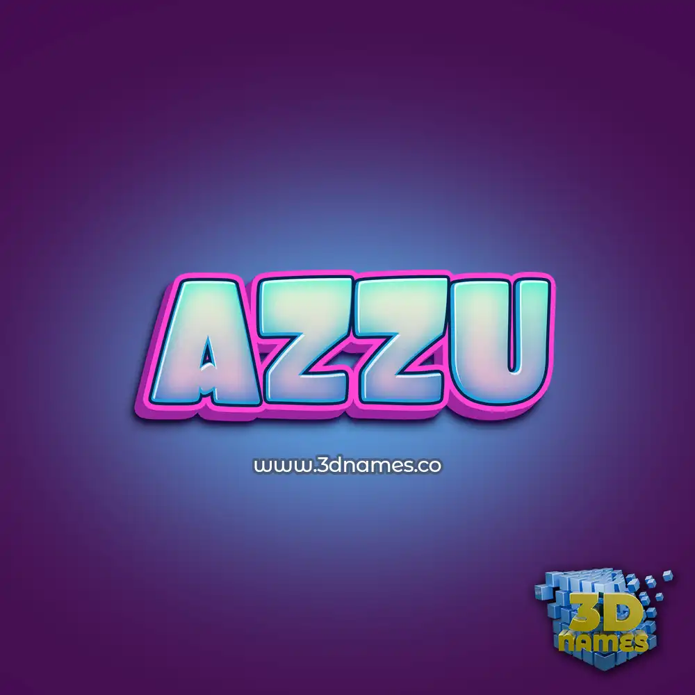 azzu in Phat Purple style - 3D name wallpaper