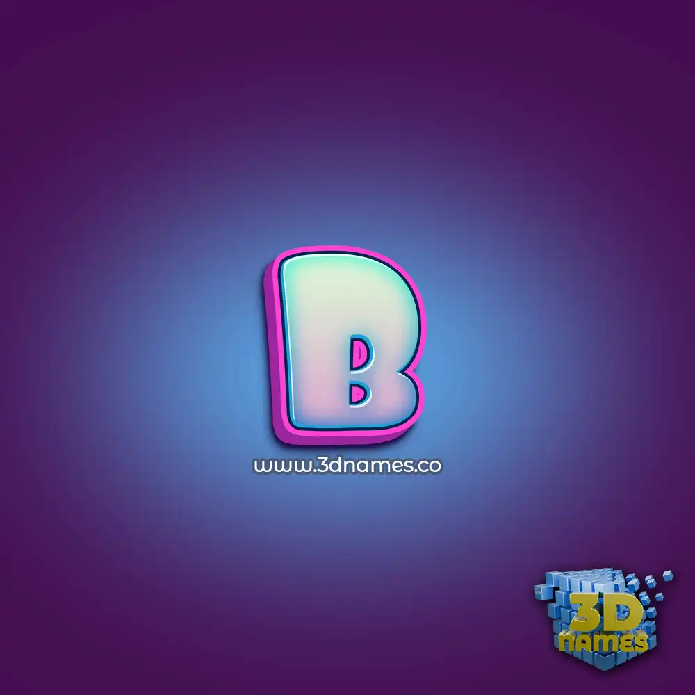 b in Phat Purple style - 3D name wallpaper