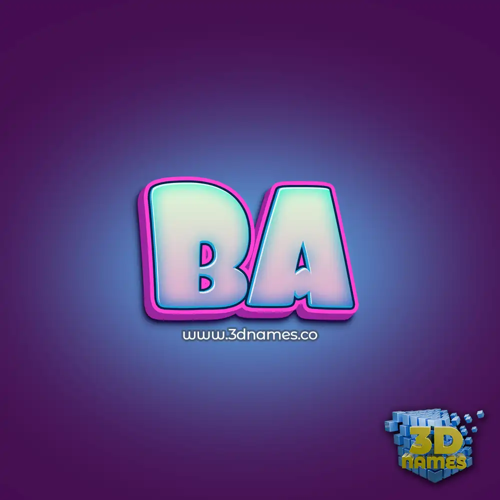 ba in Phat Purple style - 3D name wallpaper