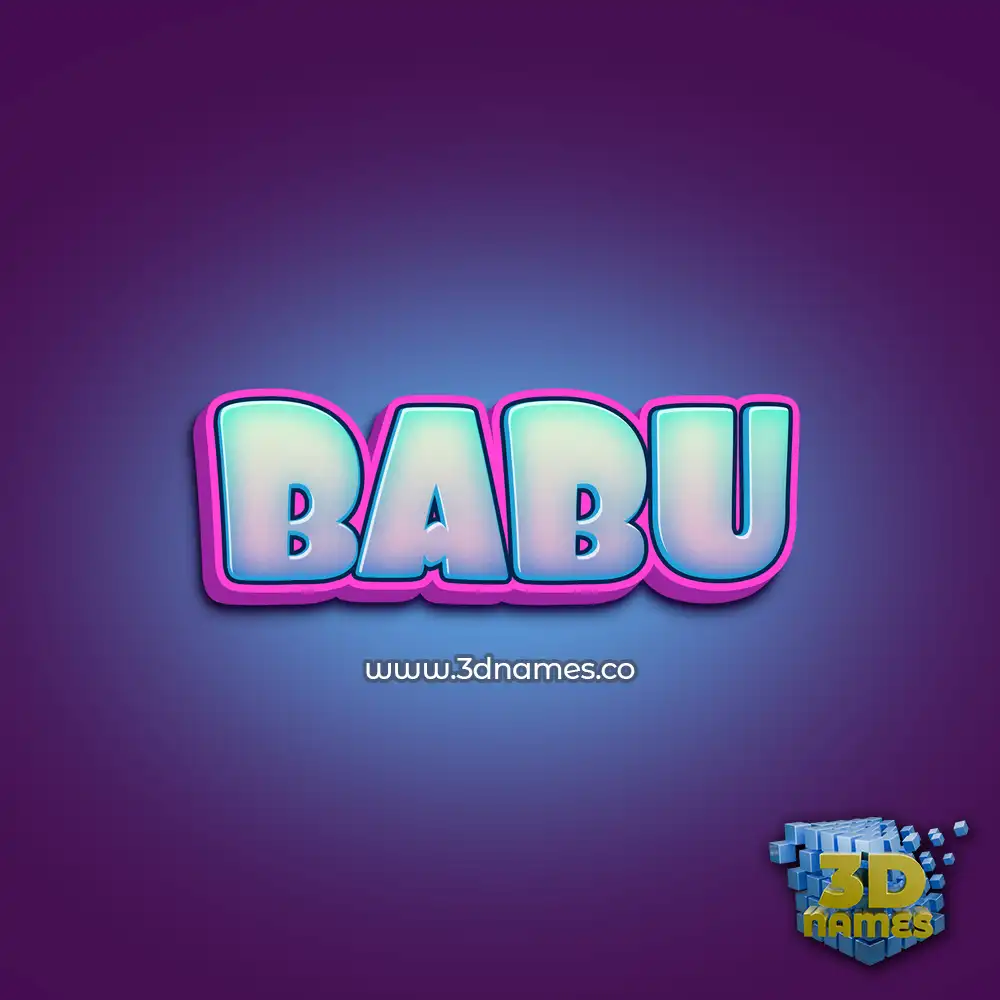 babu in Phat Purple style - 3D name wallpaper