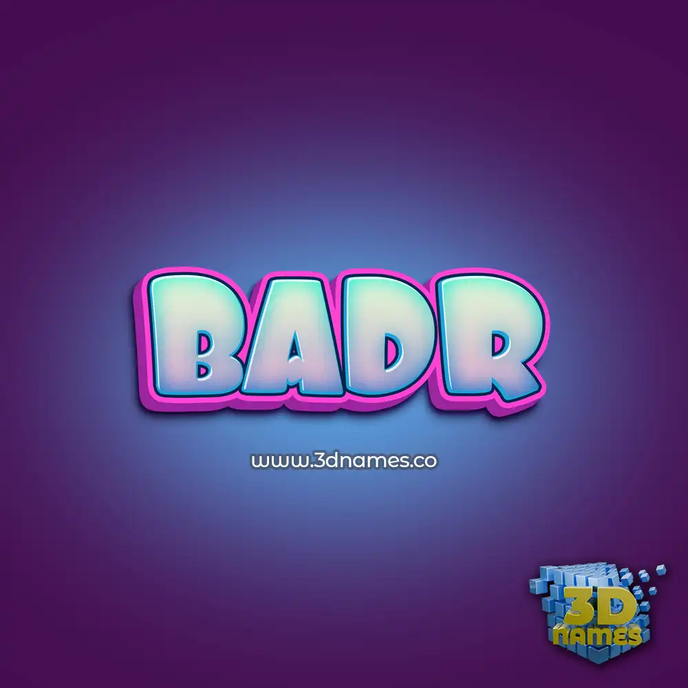 badr in Phat Purple style - 3D name wallpaper