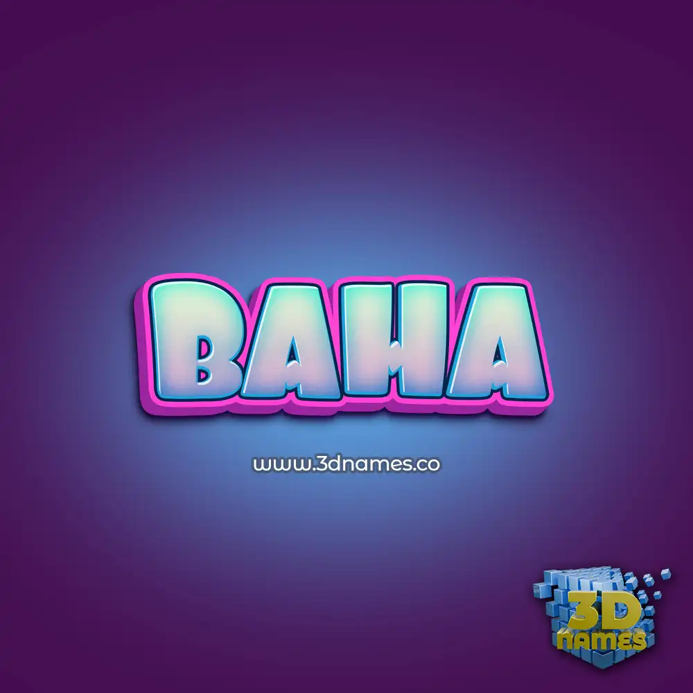 baha in Phat Purple style - 3D name wallpaper
