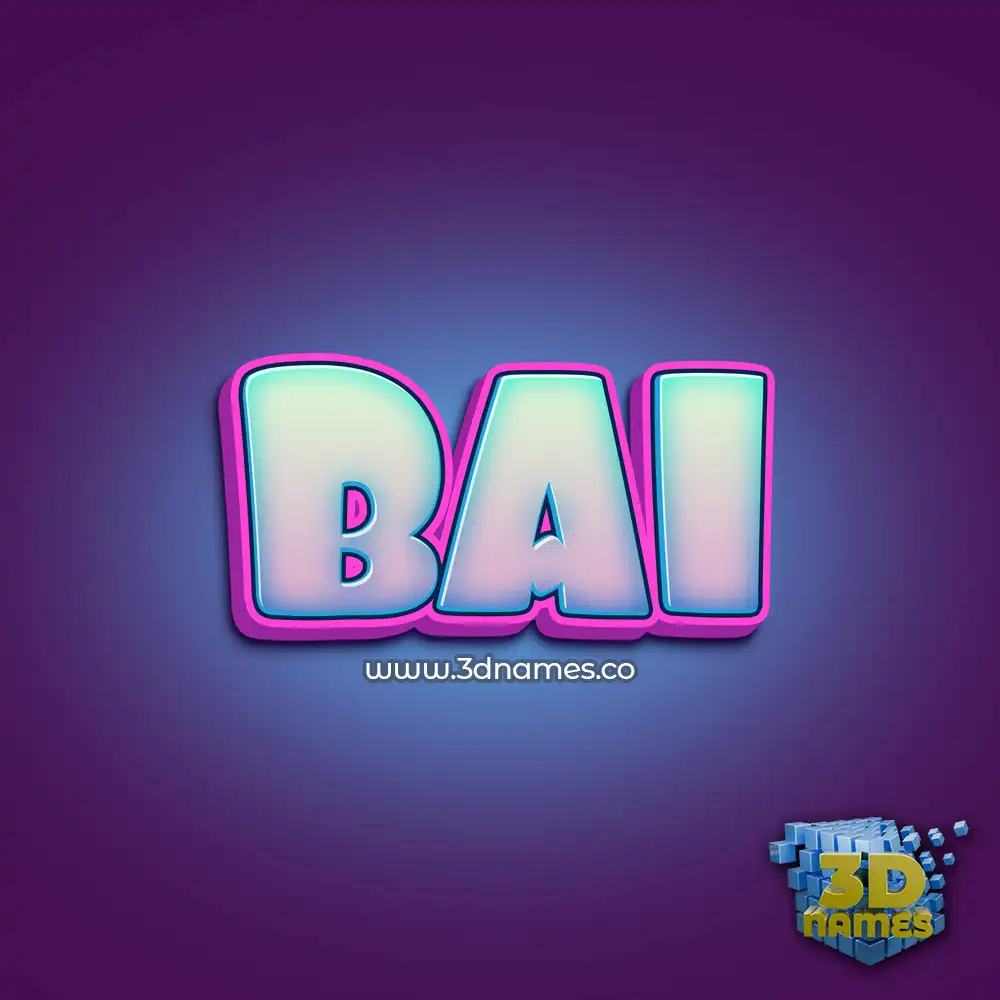 bai in Phat Purple style - 3D name wallpaper