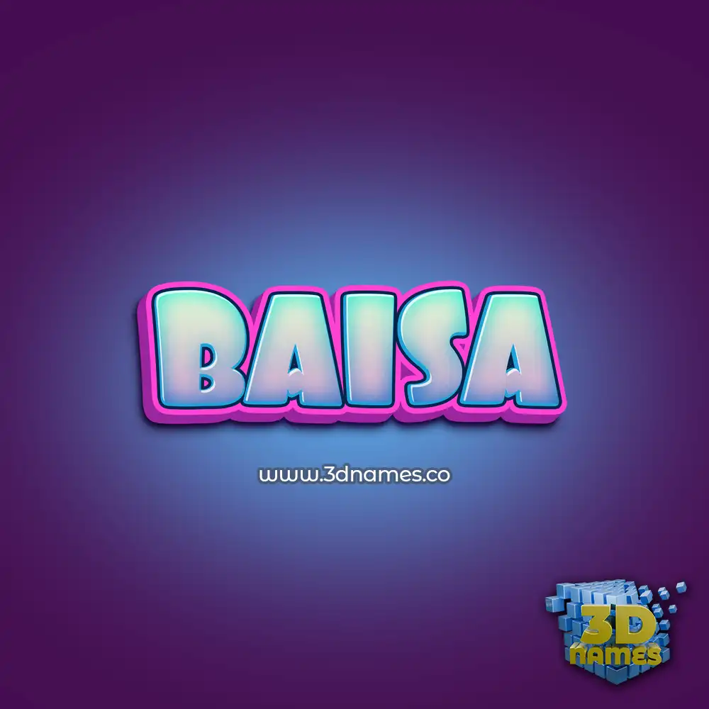 baisa in Phat Purple style - 3D name wallpaper