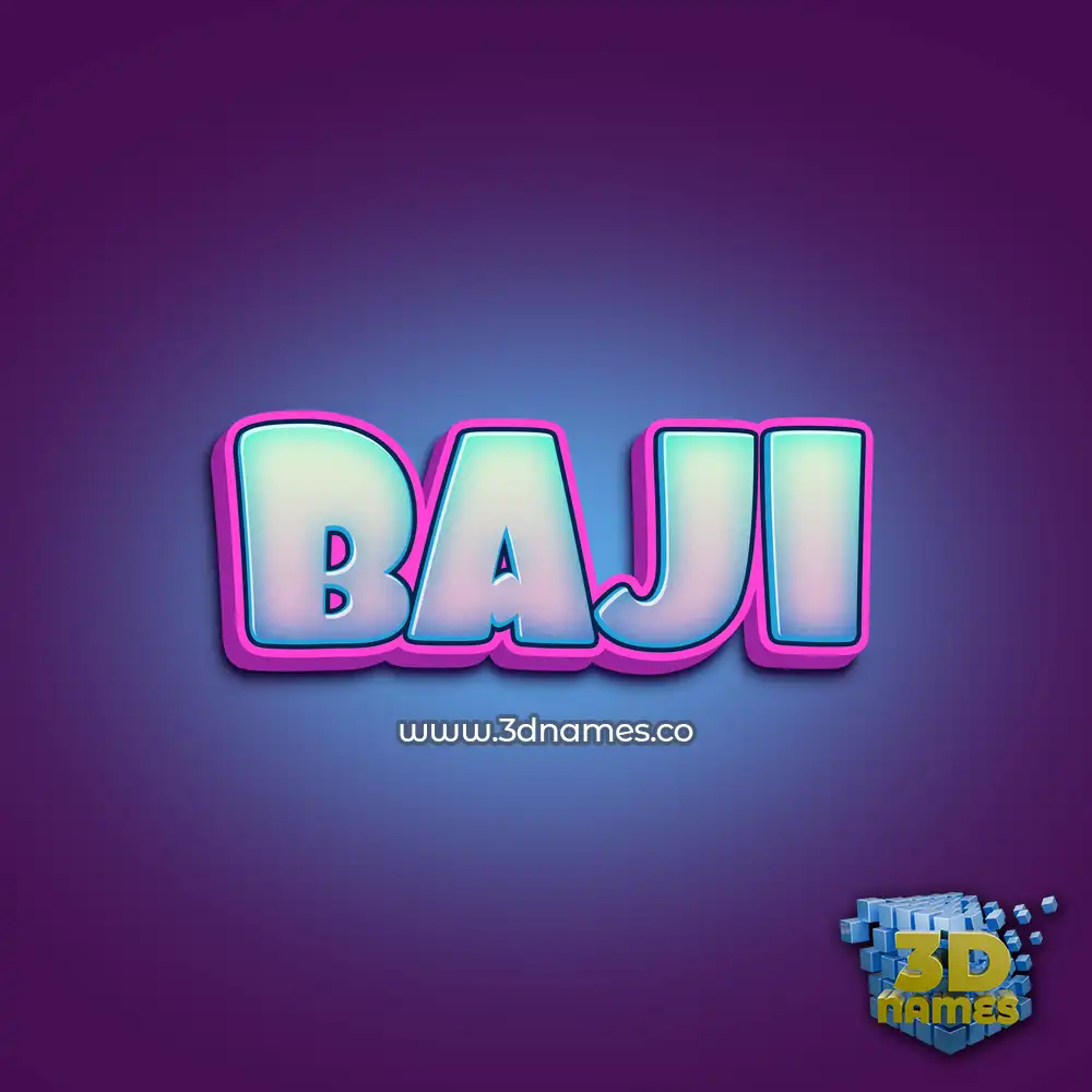 baji in Phat Purple style - 3D name wallpaper