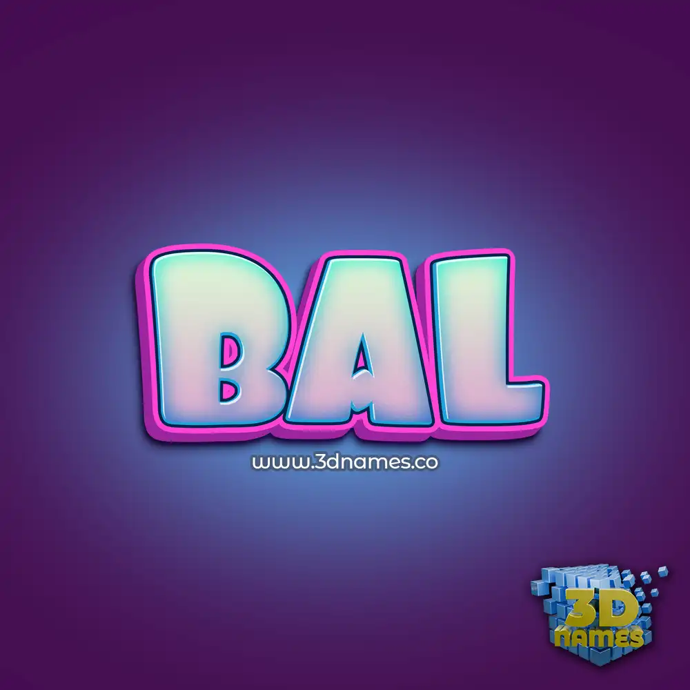 bal in Phat Purple style - 3D name wallpaper