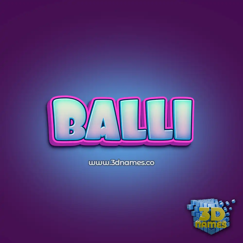 balli in Phat Purple style - 3D name wallpaper