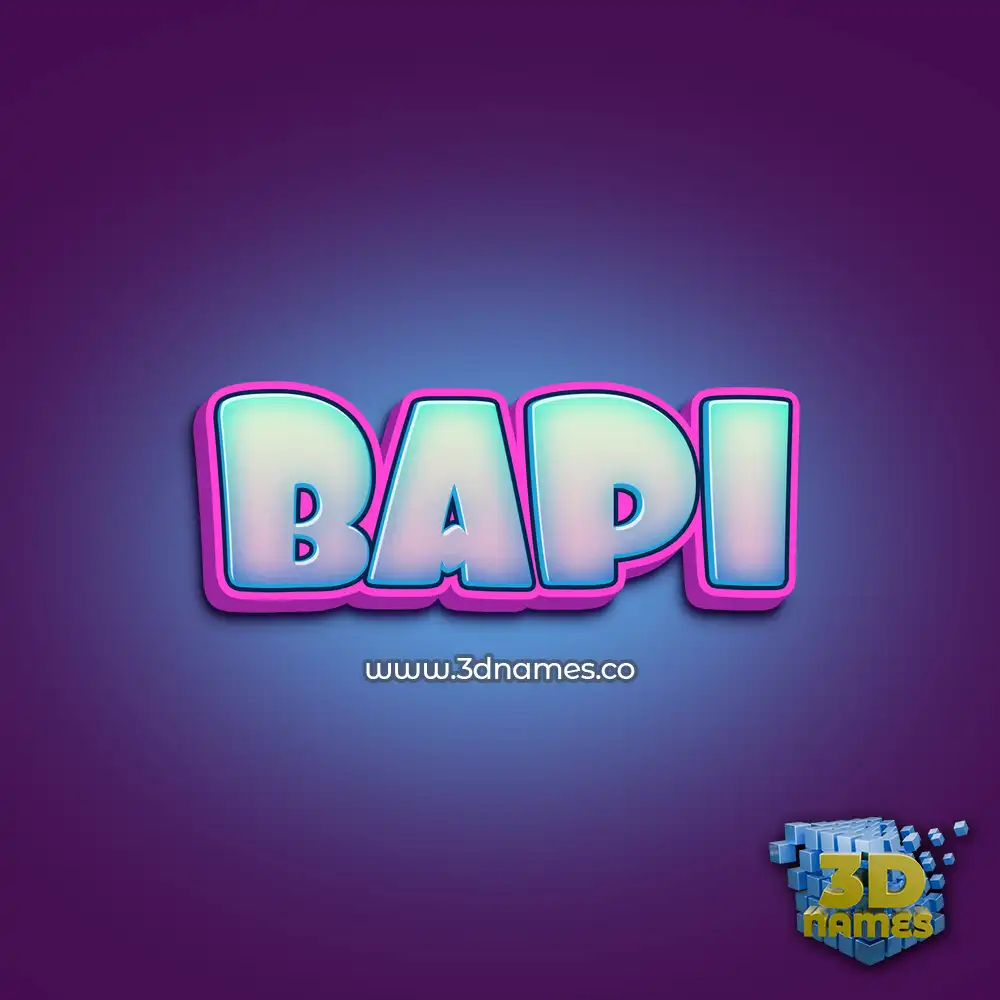 bapi in Phat Purple style - 3D name wallpaper