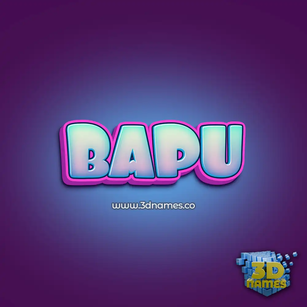 bapu in Phat Purple style - 3D name wallpaper