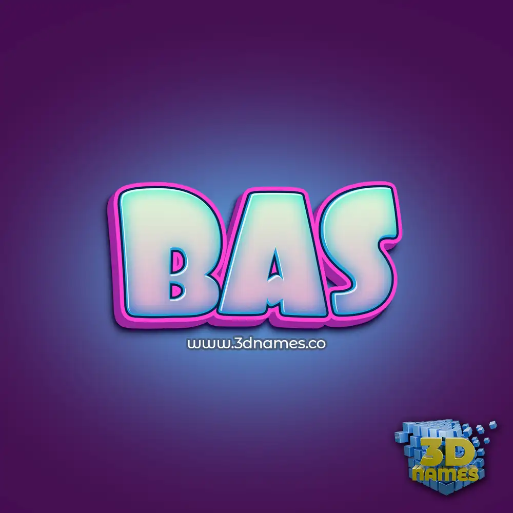 bas in Phat Purple style - 3D name wallpaper