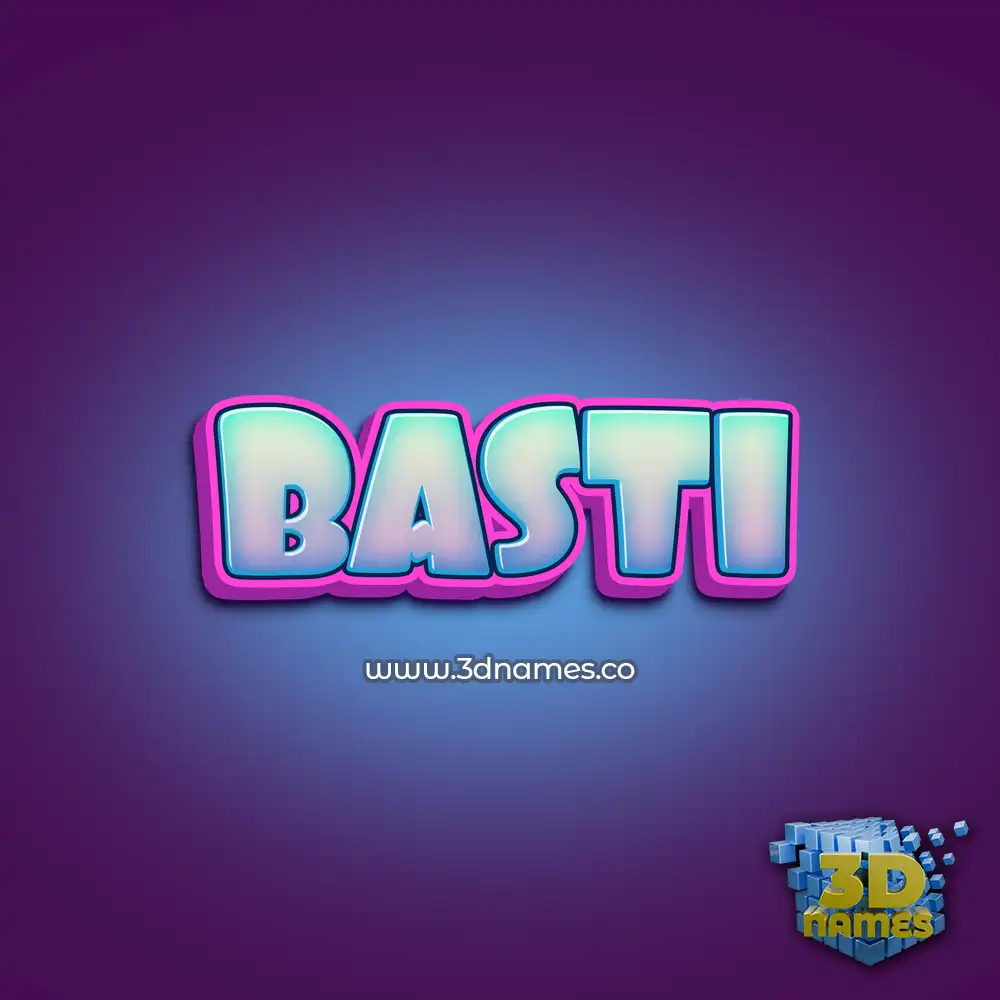 basti in Phat Purple style - 3D name wallpaper