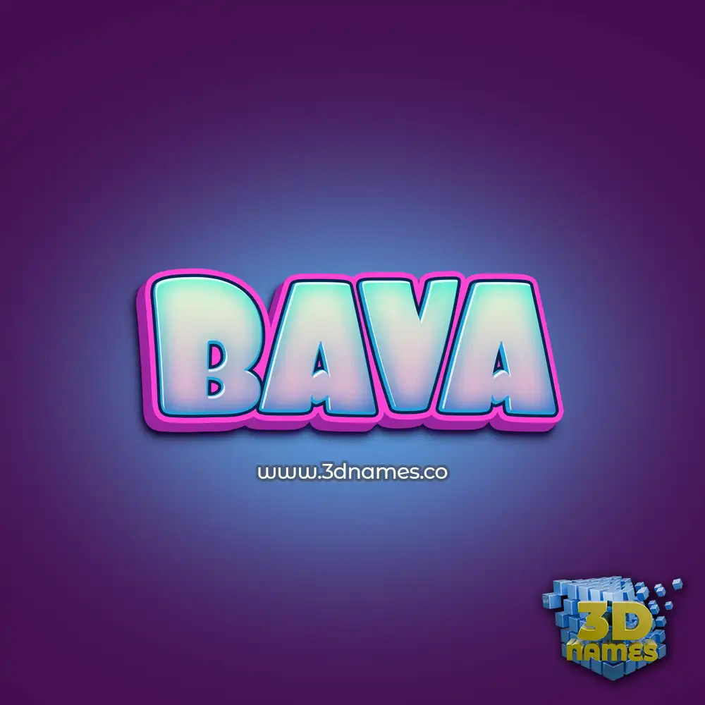 bava in Phat Purple style - 3D name wallpaper