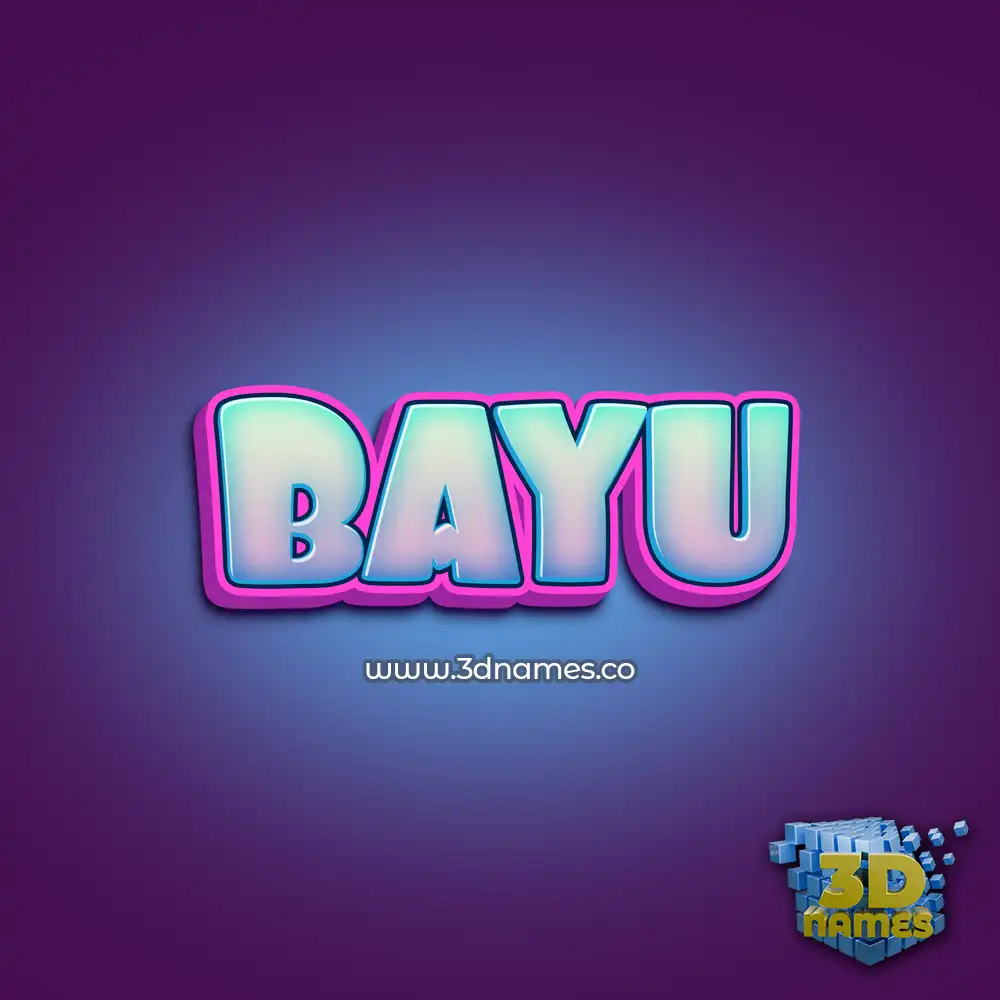 bayu in Phat Purple style - 3D name wallpaper