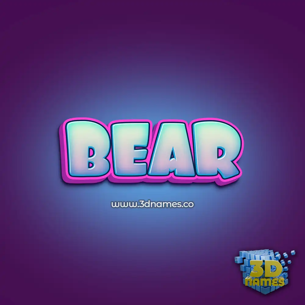 bear in Phat Purple style - 3D name wallpaper
