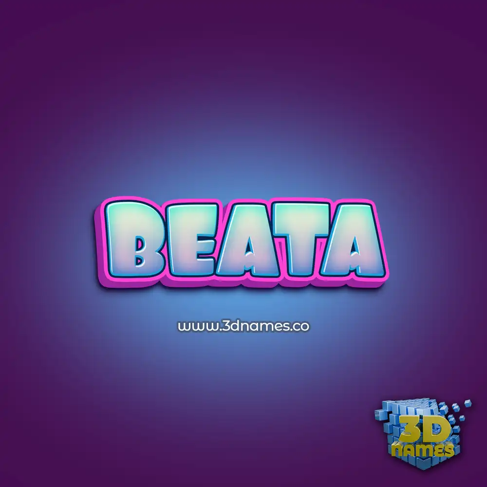 beata in Phat Purple style - 3D name wallpaper