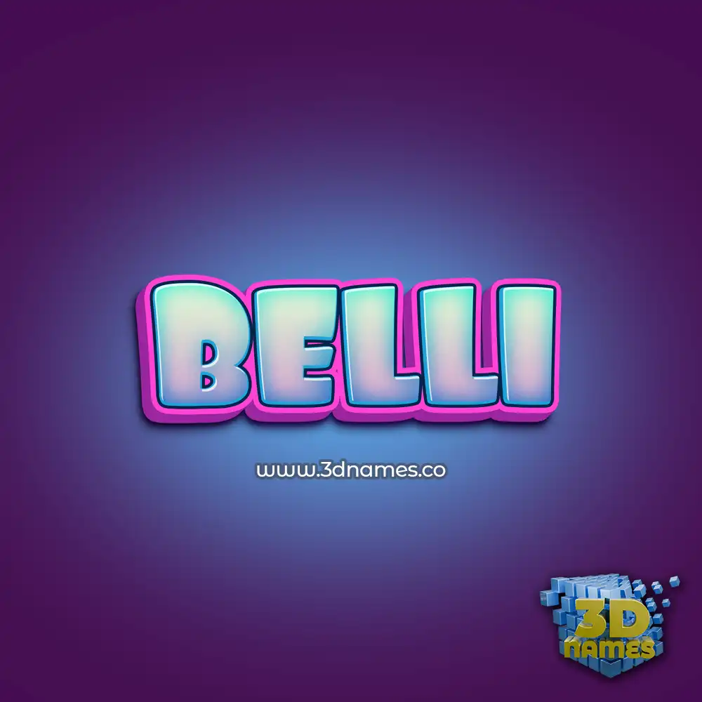 belli in Phat Purple style - 3D name wallpaper