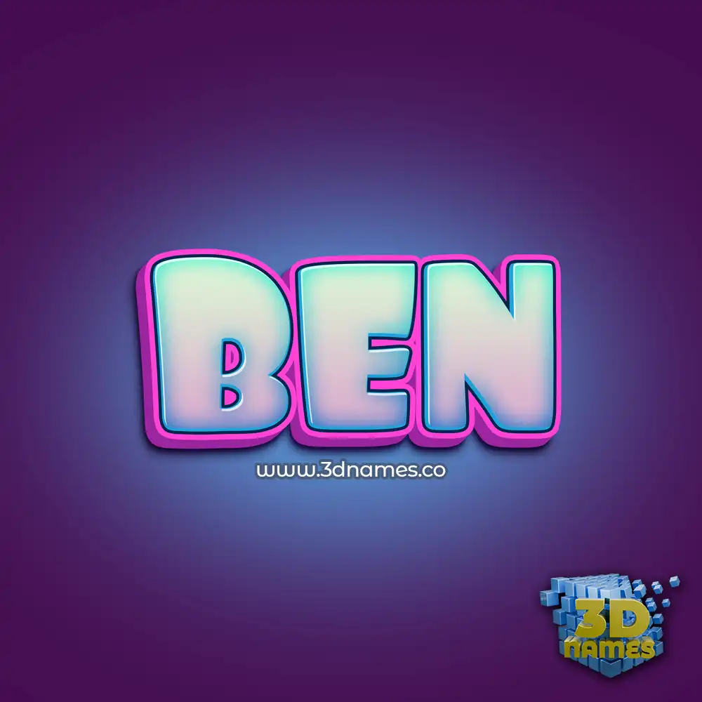 ben in Phat Purple style - 3D name wallpaper