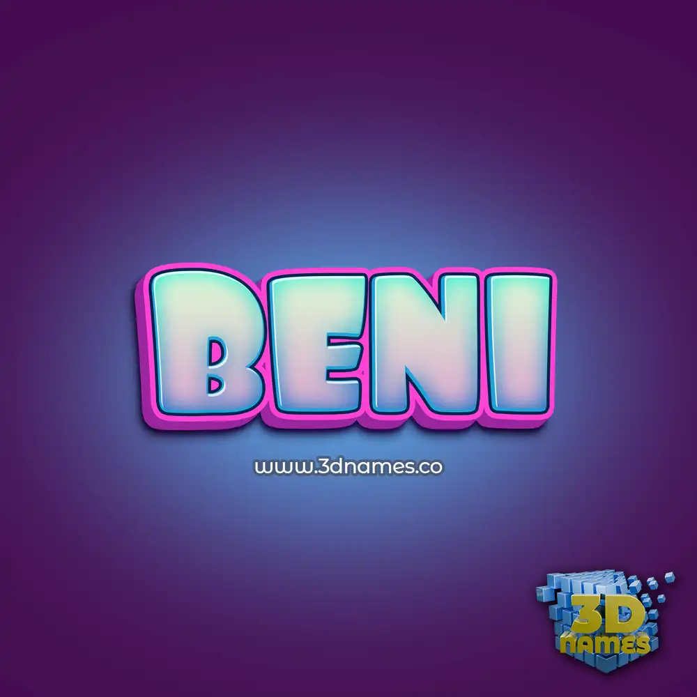beni in Phat Purple style - 3D name wallpaper