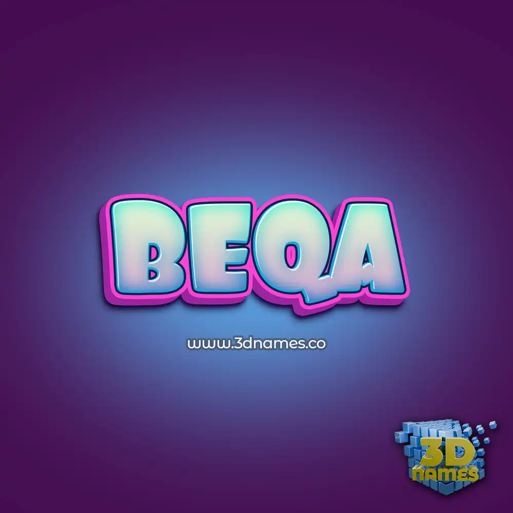 beqa in Phat Purple style - 3D name wallpaper