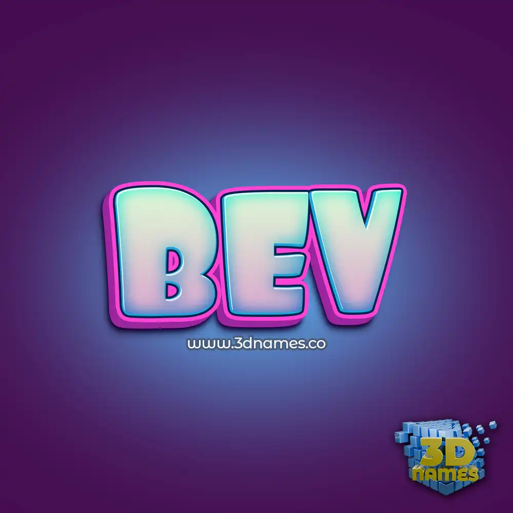 bev in Phat Purple style - 3D name wallpaper