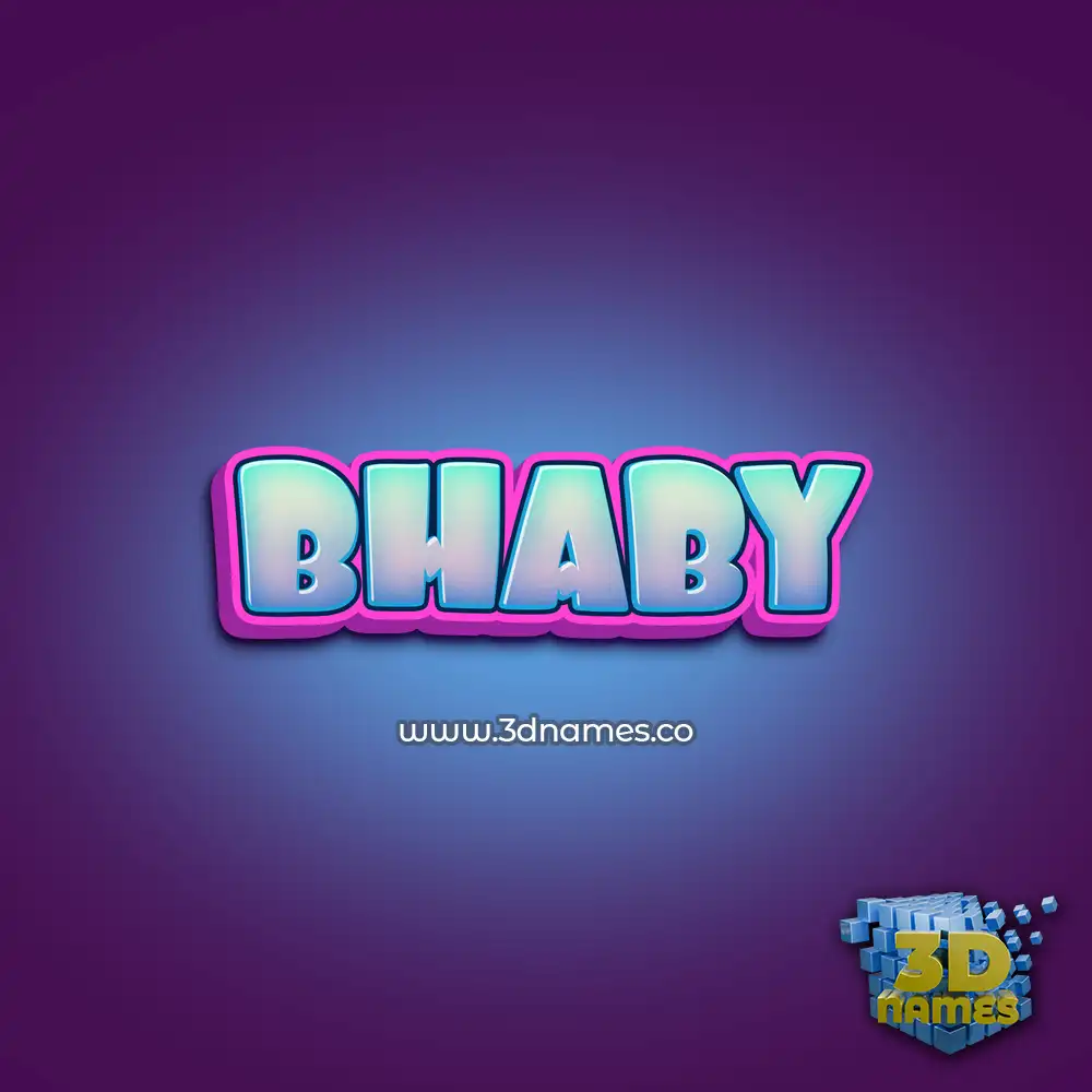 bhaby in Phat Purple style - 3D name wallpaper