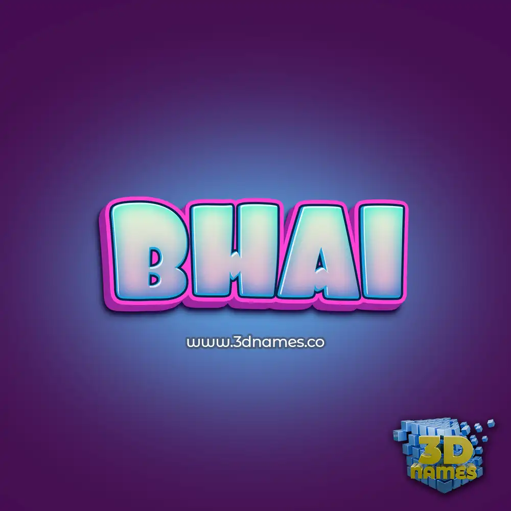 bhai in Phat Purple style - 3D name wallpaper