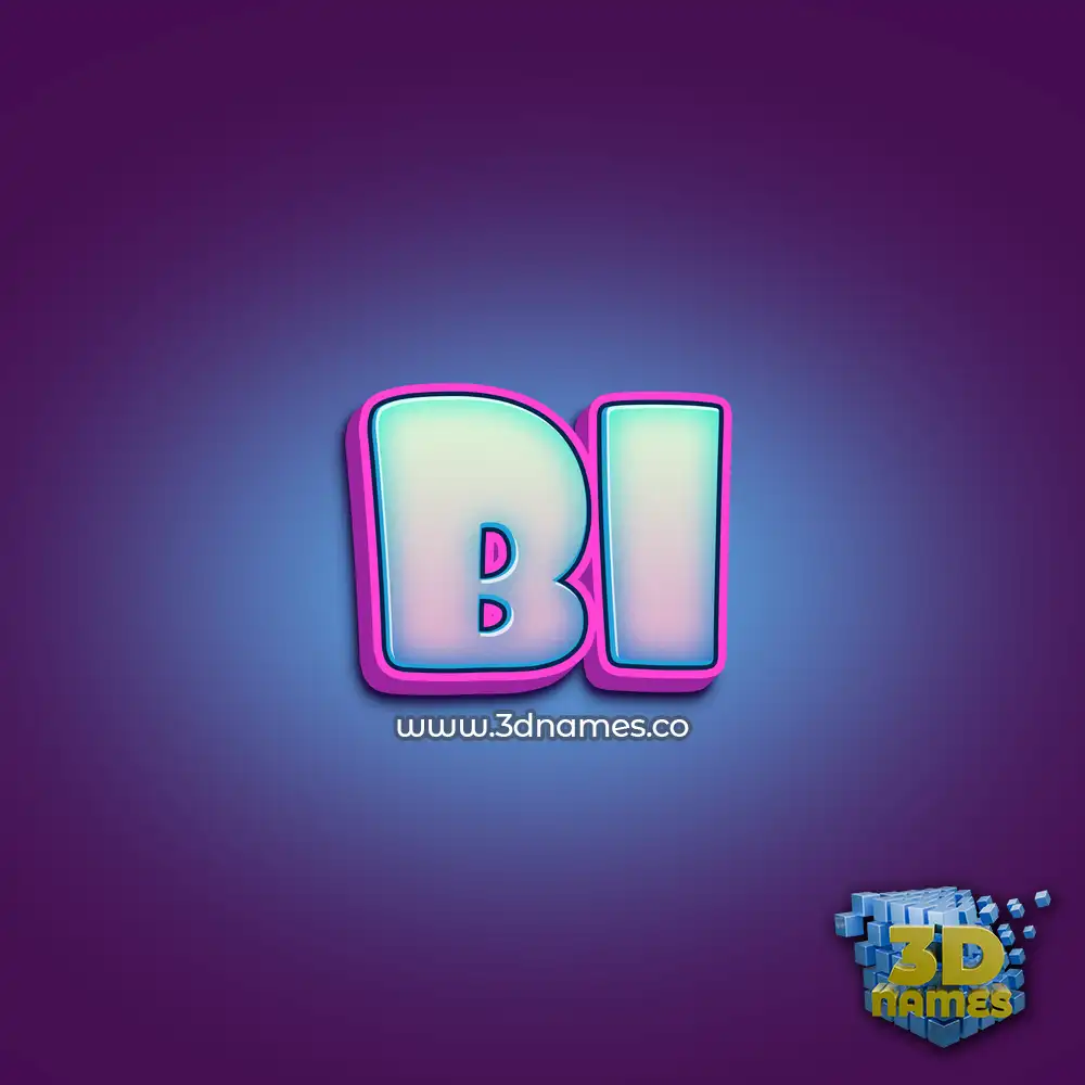 bi in Phat Purple style - 3D name wallpaper