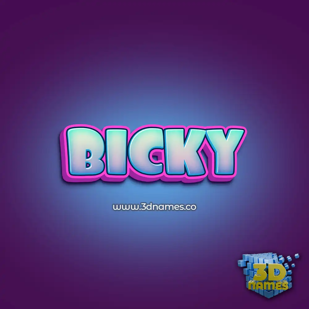 bicky in Phat Purple style - 3D name wallpaper