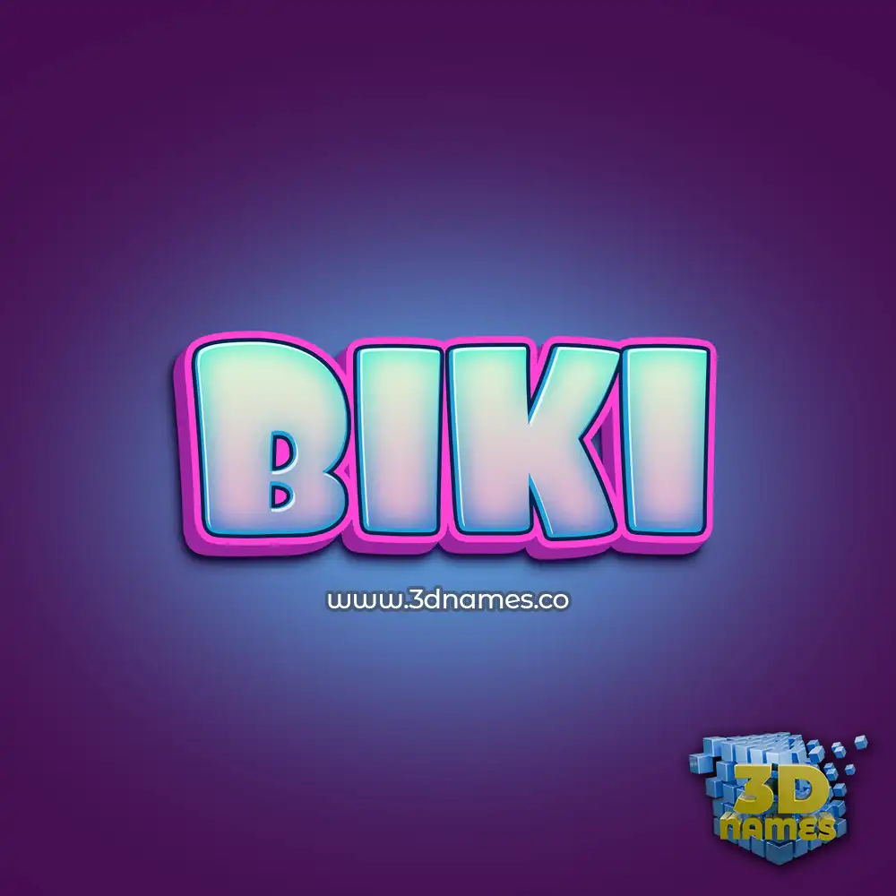 biki in Phat Purple style - 3D name wallpaper