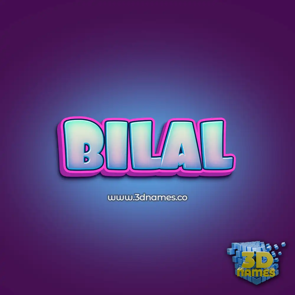 bilal in Phat Purple style - 3D name wallpaper