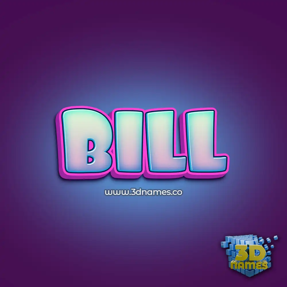 bill in Phat Purple style - 3D name wallpaper