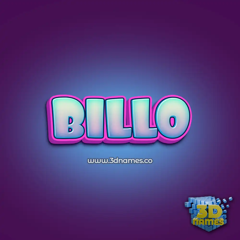 billo in Phat Purple style - 3D name wallpaper