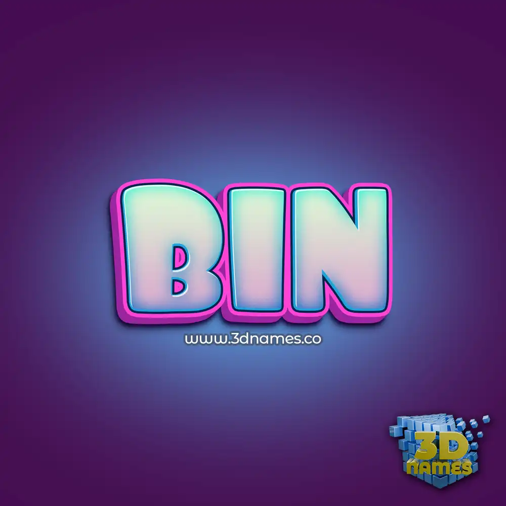 bin in Phat Purple style - 3D name wallpaper