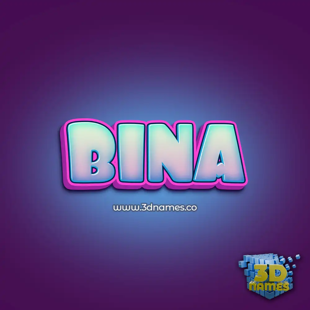 bina in Phat Purple style - 3D name wallpaper