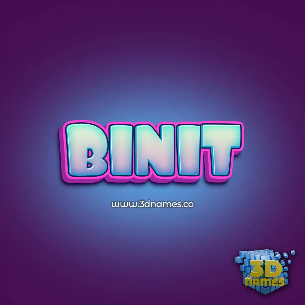 binit in Phat Purple style - 3D name wallpaper
