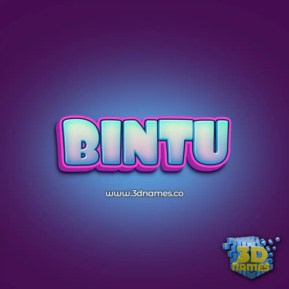 bintu in Phat Purple style - 3D name wallpaper