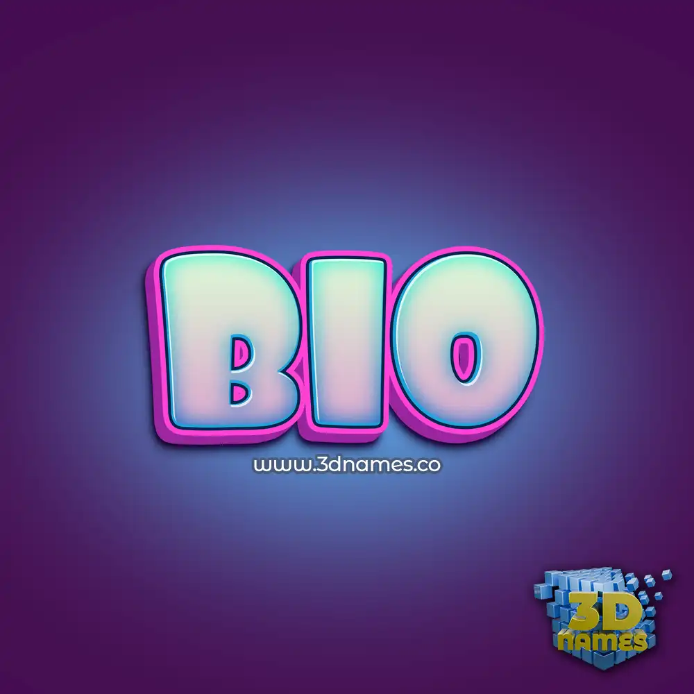 bio in Phat Purple style - 3D name wallpaper