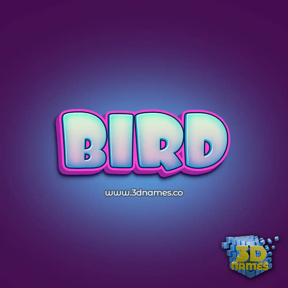 bird in Phat Purple style - 3D name wallpaper