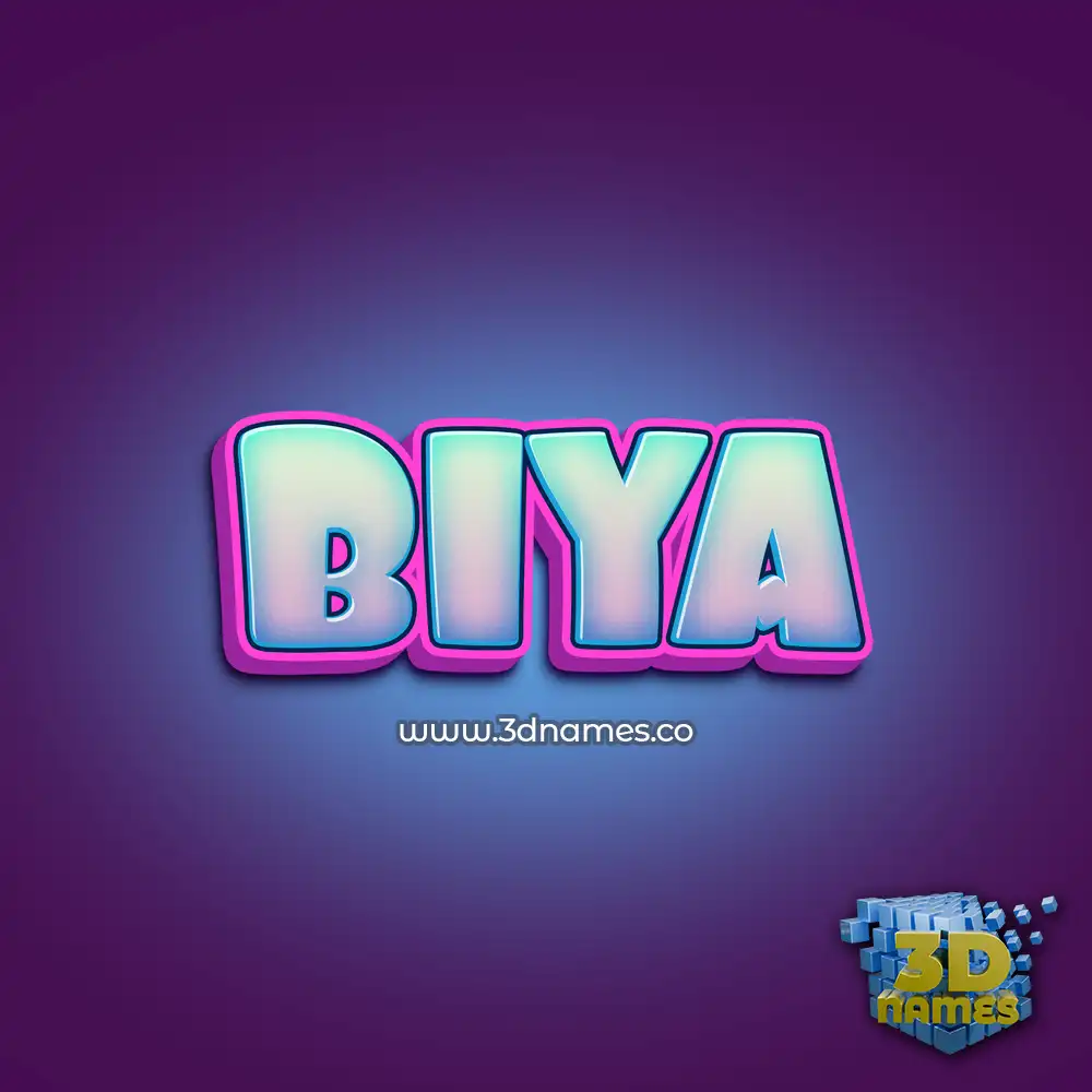 biya in Phat Purple style - 3D name wallpaper