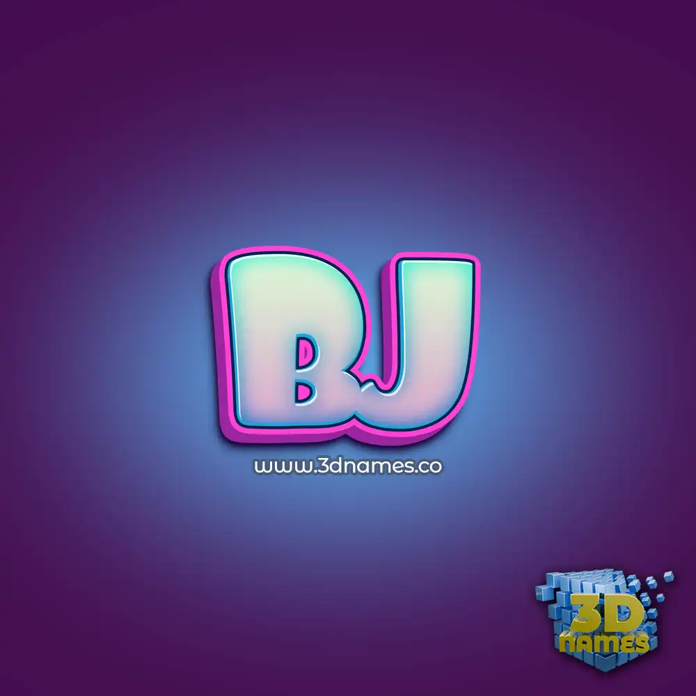 bj in Phat Purple style - 3D name wallpaper