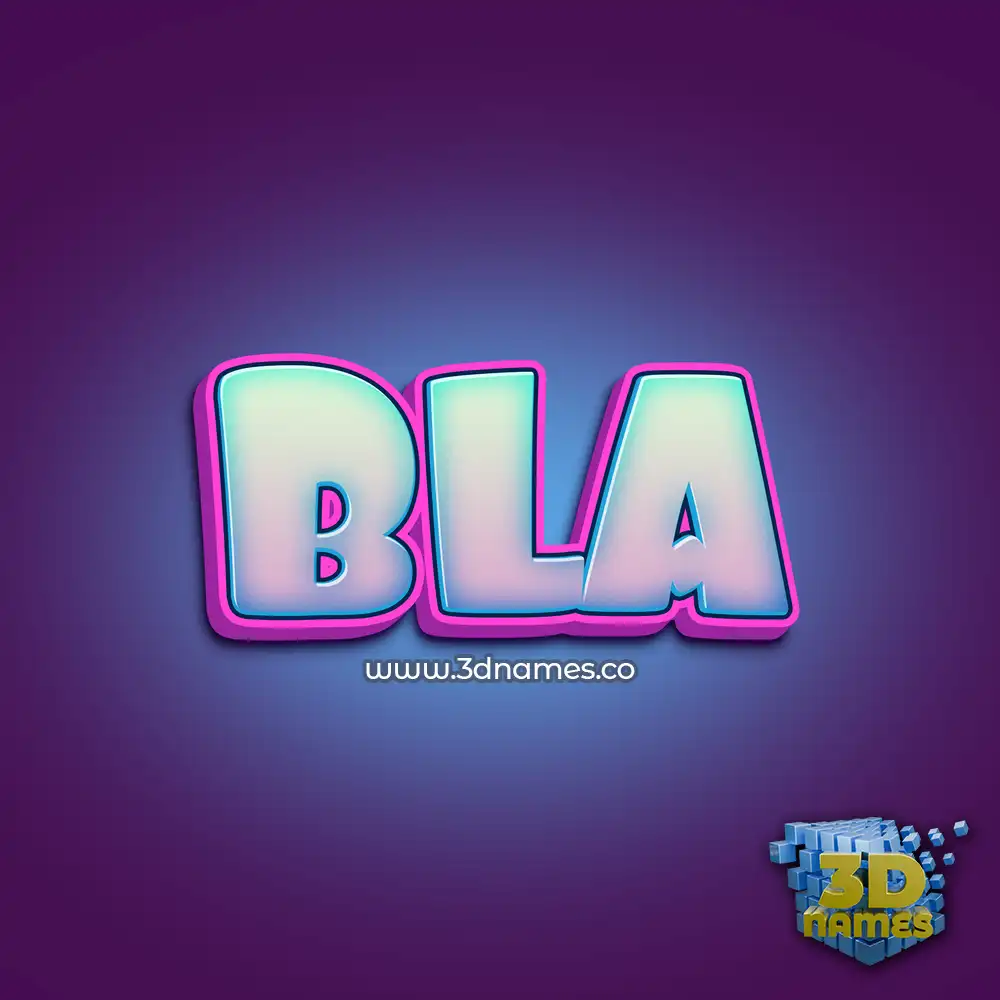 bla in Phat Purple style - 3D name wallpaper