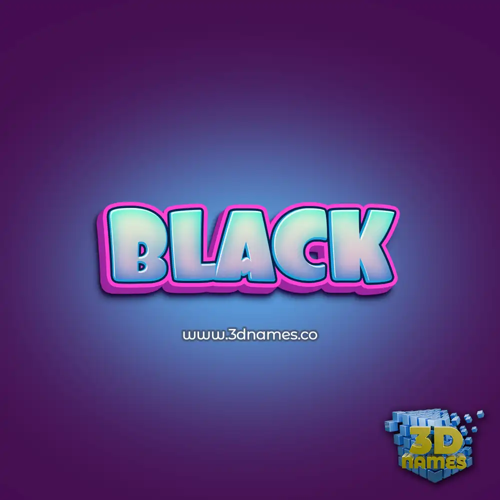 black in Phat Purple style - 3D name wallpaper