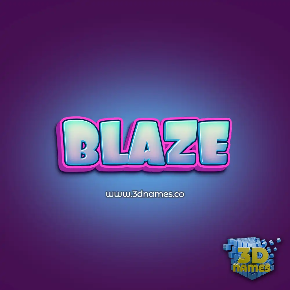 blaze in Phat Purple style - 3D name wallpaper