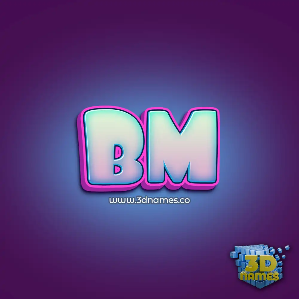 bm in Phat Purple style - 3D name wallpaper