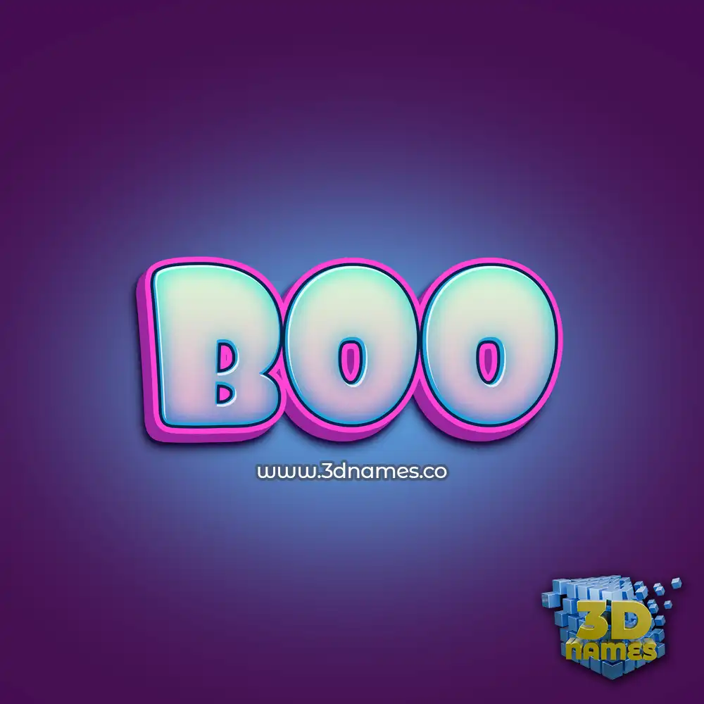 boo in Phat Purple style - 3D name wallpaper