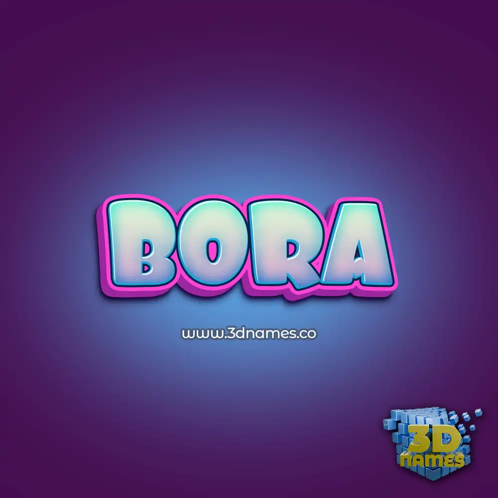 bora in Phat Purple style - 3D name wallpaper