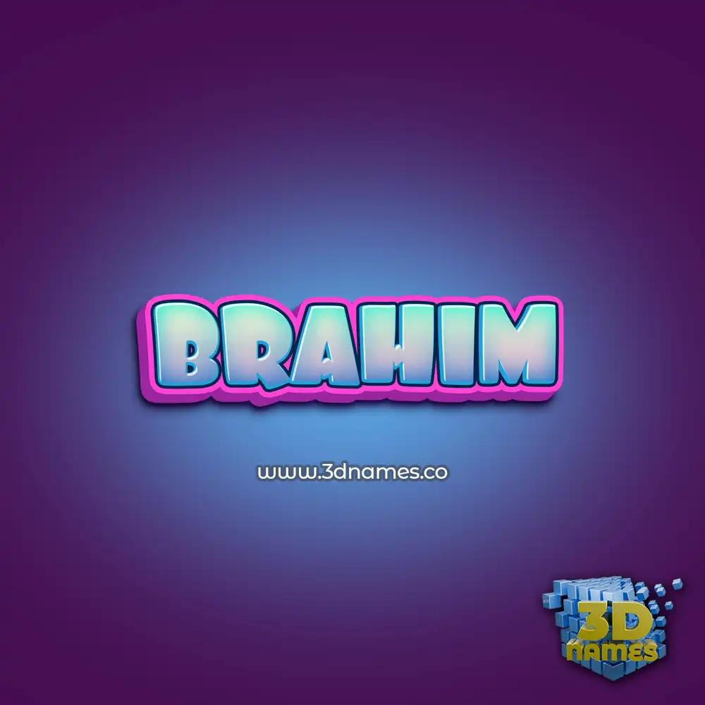 brahim in Phat Purple style - 3D name wallpaper
